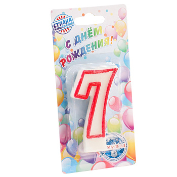 Свеча для торта  цифра 7 МИКС арт403517