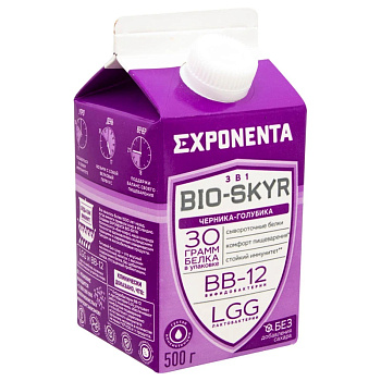 Напиток EXPONENTA BIO-SKYR 3в1 Черника-Голубика 500г