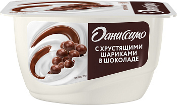 Продукт творожный  Даниссимо Хрустящие шарики натур 7.3% 130г без ЗМЖ