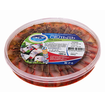 Ассорти ЭКОР Элитное (сельдь филе аля-лосось, классическая) 180г п/б