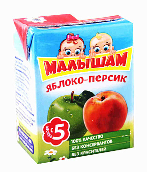 Нектар ФРУТОНЯНЯ Малышам яблоко/персик с 5мес 0,2л т/п