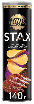 Чипсы картофельные LAYS STAX Ребрышки Барбекю 140г