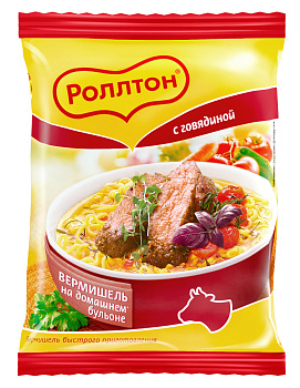 Вермишель б/п РОЛЛТОН с говядиной 60г