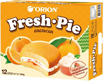 Пирожное ORION Fresh Pie Апельсин 12шт 300г  