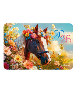 Магнит новогодний "Лошадь с цветами" 10879516