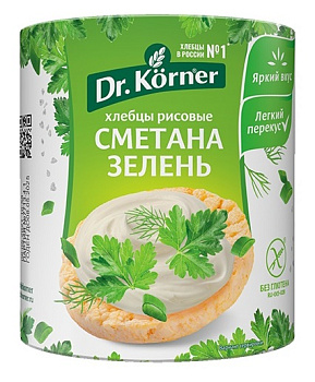 Хлебцы Dr.Korner  рисовые со сметаной и зеленью 80г