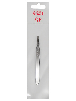 Пинцет №1 скошенный узкий 9см серебр пакет QF 2760107
