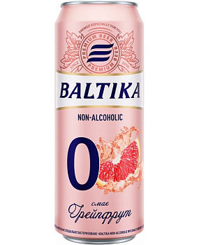 Пиво БАЛТИКА №0 Грейпфрут б/алк нефильт 0,33л ж/б