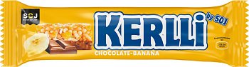 Злаковый батончик KERLLI с бананом в молочном шоколаде 50г