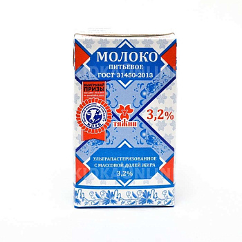 Молоко ТЯЖИН 3,2% 1л т/п