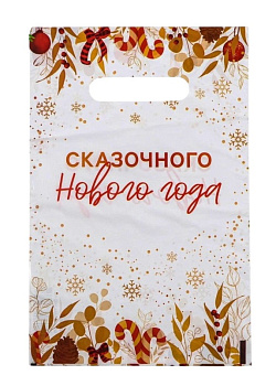 Пакет "Сказочного Нового Года" полиэтиленовый с вырубной ручкой 20*30см 30мкм 9803237