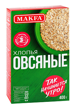 Хлопья МАКФА овсяные 400г