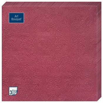 Салфетки бумажные Art Bouquet Барокко Бордовый 33*33, 3сл 12шт
