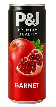 Напиток среднегазированный P&J Гранат 0,33л ж/б