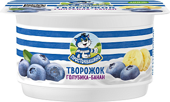 Продукт творожный Простоквашино Голубика-Банан 3,6% 110гр