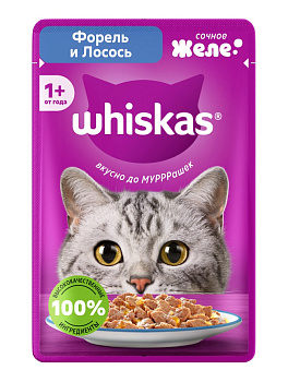 Корм Whiskas желе форель лосось 75г