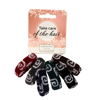 Резинка д/волос "Махрушка" набор 6шт значки 3,5см 9899543