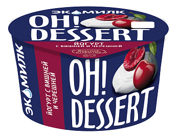 Йогурт ЭКОМИЛК Oh!Dessert с вишней и черешней 4,2% 130г