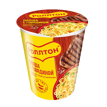 Лапша б/п РОЛЛТОН с говядиной 70г стакан
