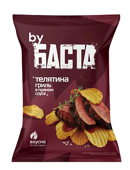 Чипсы рифленые БАСТА со вкусом Телятина гриль в пряном соусе 120г