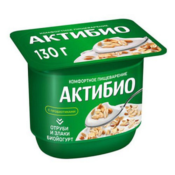 Биойогурт АктиБио отруби-злаки  2,9% 130г без ЗМЖ