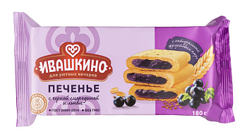 Печенье сдобное ИВАШКИНО черная смородина и лен 180г