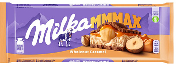 Шоколад MILKA MMMAX молочный с молоч и карам начинками и обжарен цел фундуком 270г