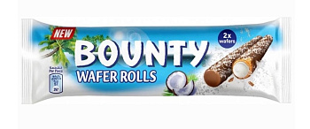 Вафельные трубочки Bounty wafer roll 23,4г