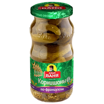 Огурцы корнишоны ДЯДЯ ВАНЯ По-французски 446г с/б