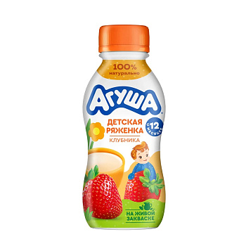 Ряженка Агуша Клубника 2,9% 180г