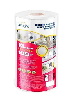 Салфетки SUNLIGHT в рулоне 105шт втулка