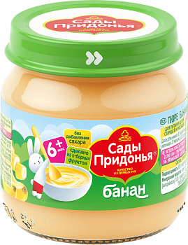 Пюре САДЫ ПРИДОНЬЯ банан с 4мес 80г с/б