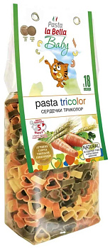 Макароны Pasta la Bella Baby Сердечки Триколор без глютена 250г