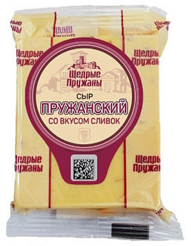 Сыр Пружанский со вкусом Сливок 50% ТМ Щедрые Пружаны 200г