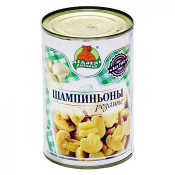 Шампиньоны МЕДВЕДЬ ЛЮБИМЫЙ резаные 425мл ж/б