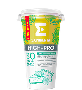 Напиток EXPONENTA HIGH-PRO со вкусом Лимонный Чизкейк 250г
