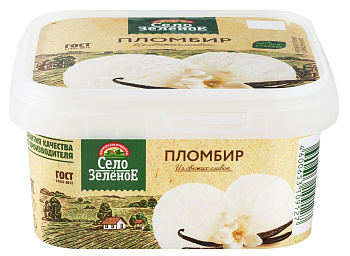 Мороженое Село Зеленое Контейнер Пломбир ванильный 15% 280г  