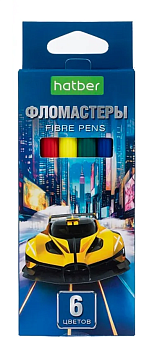 Фломастеры 6цв ХАТБЕР ECO Дрифт смываемые FP_089906