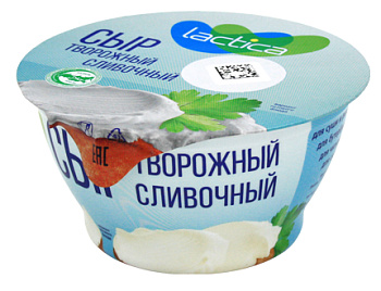 Сыр творожный LACTICA 55% 140гр без ЗМЖ