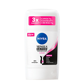 Антиперспирант стик NIVEA Чёрное и Белое Невидимый Clear 50мл