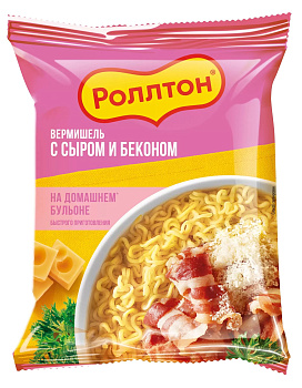Вермишель б/п РОЛЛТОН сыр-бекон 60г 