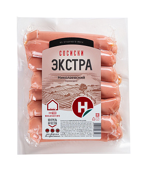 Сосиски Экстра в б/о 300г Николаевский