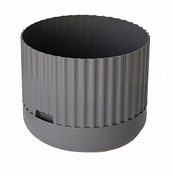 Кашпо "Эффект" с прикорн поливом пластм 2,5л серый Ангарск 1254 (962) 1*12