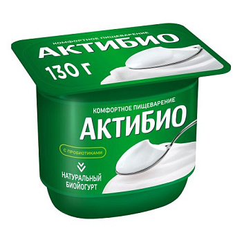 Биойогурт АктиБио натуральный  3,5% 130г без ЗМЖ