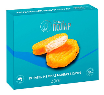 Котлеты Полар из филе минтая в картофельном кляре 300г