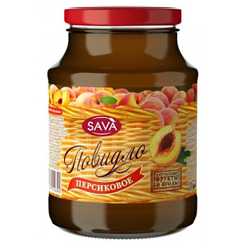 Повидло САВА Персиковое 610г с/б