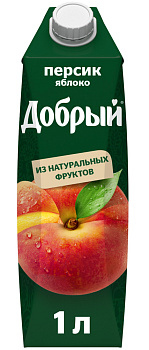 Нектар ДОБРЫЙ яблоко/персик 1л т/п
