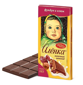 Шоколад КРАСНЫЙ ОКТЯБРЬ Аленка фундук/изюм 75 г