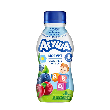 Йогурт питьевой Агуша северные ягоды 2,7% 180г
