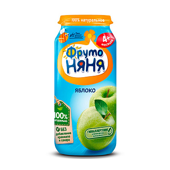 Пюре ФРУТОНЯНЯ яблочное натуральное с 4мес 250г с/б